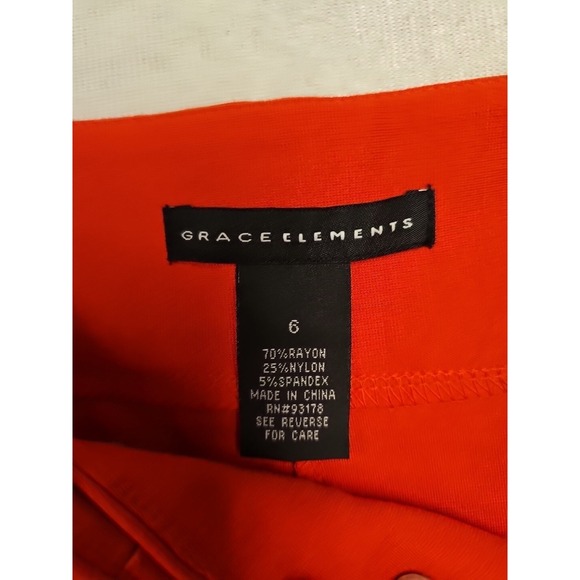 Grace Elements Women's Red Ankle Pants Size 6 Macy's Stretch Material New - Picture 4 of 8